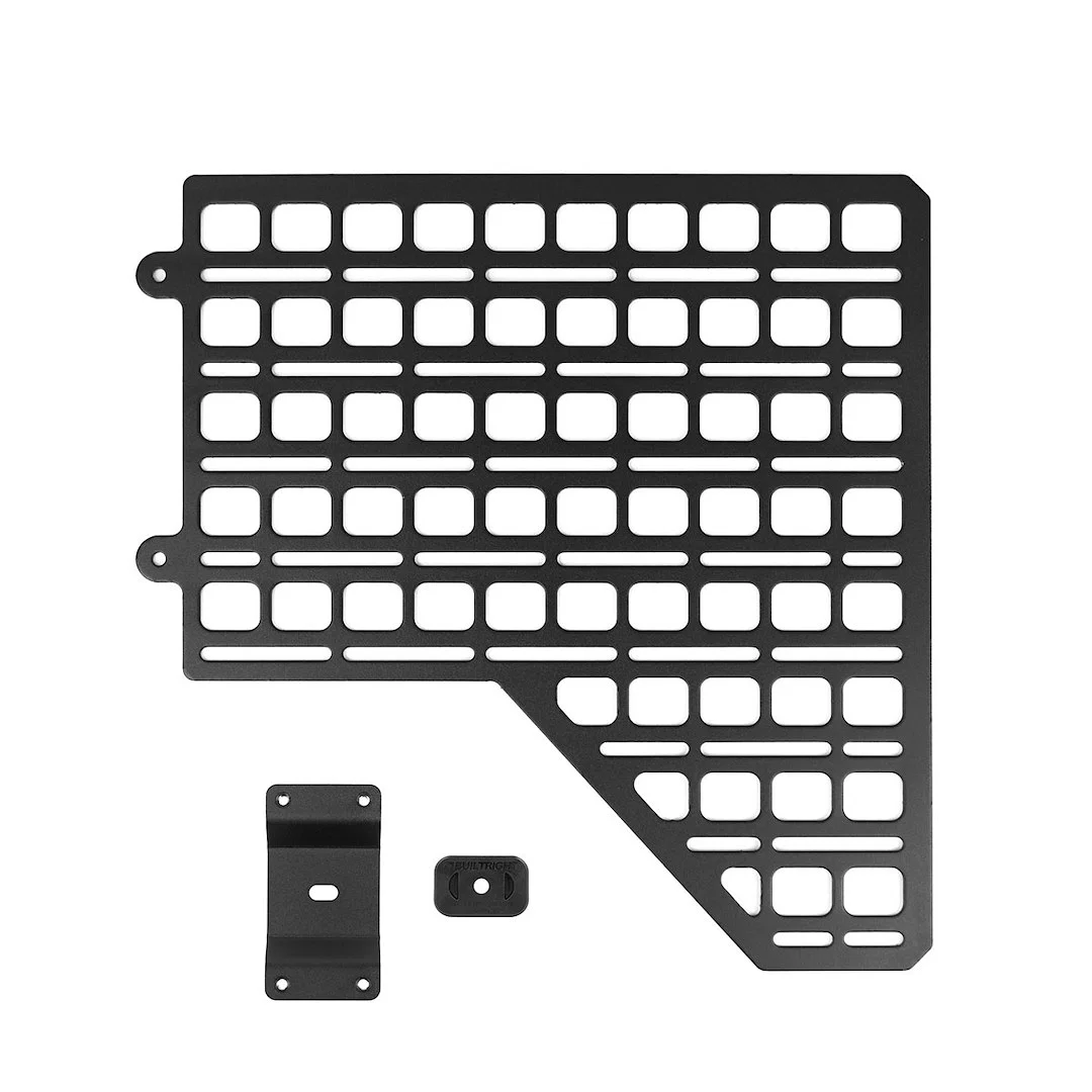 102043 – BUILTRIGHT Molle Cargo Panel, Bedside Mount Screw On Powder Coated Textured Black Steel With 1 Driver Side A...